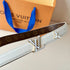 Louis Vuitton-Style Women's Belt — A stylish leather belt featuring a metal buckle, perfect for daily commutes, office wear, and parties; an excellent gift choice for Mother's Day or Valentine's Day.