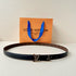 Louis Vuitton-Style Women's Belt — A stylish leather belt featuring a metal buckle, perfect for daily commutes, office wear, and parties; an excellent gift choice for Mother's Day or Valentine's Day.