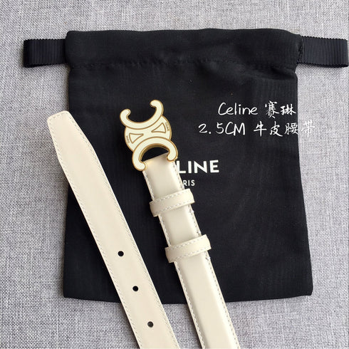 Authentic Celine Women‘s Leather Belt – Triomphe Buckle