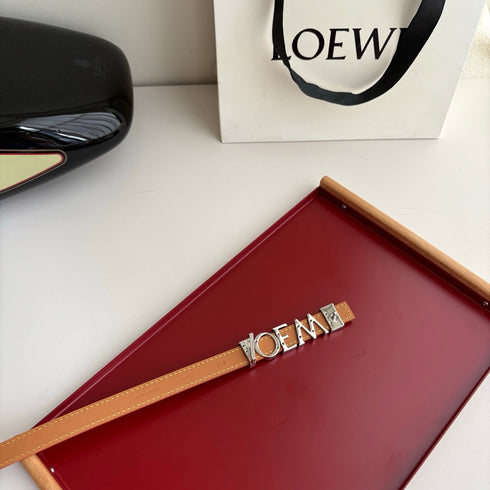 Loewe Women’s Leather Belt Anagram Buckle Classic Dress Waist Belt for Jeans Trousers Coat Casual Formal