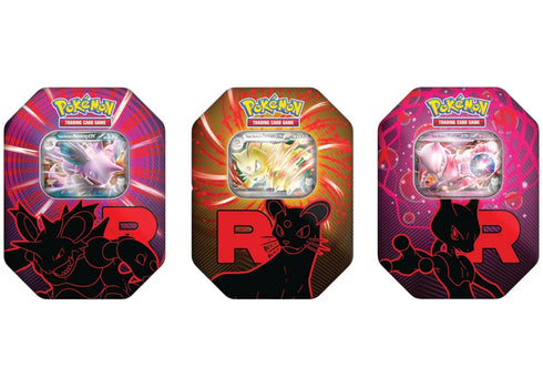 2025 Pokémon Team Rocket Mewtwo Ex/Persian Ex/Nidoking Ex Tin Case Set (EU)
