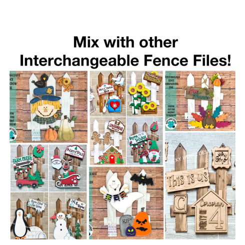 Hot Cocoa Interchangeable Fence Sign File SVG, Winter Glowforge, LuckyHeartDesignsCo