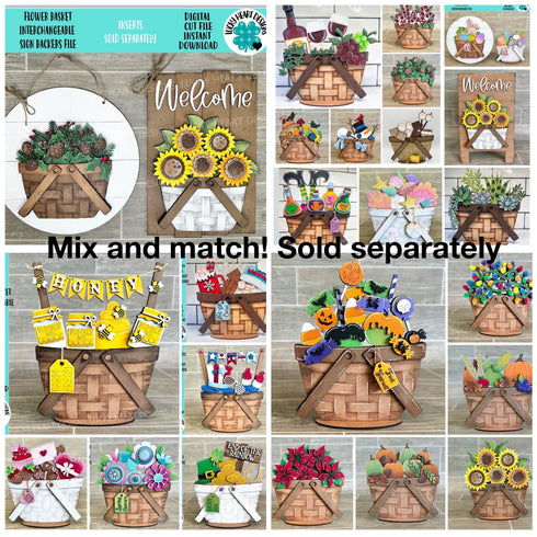 Merry Christmas For The Flower Basket Interchangeable File SVG, TINY Holiday, Ornaments, Tiered Tray, Glowforge, LuckyHeartDesignsCo