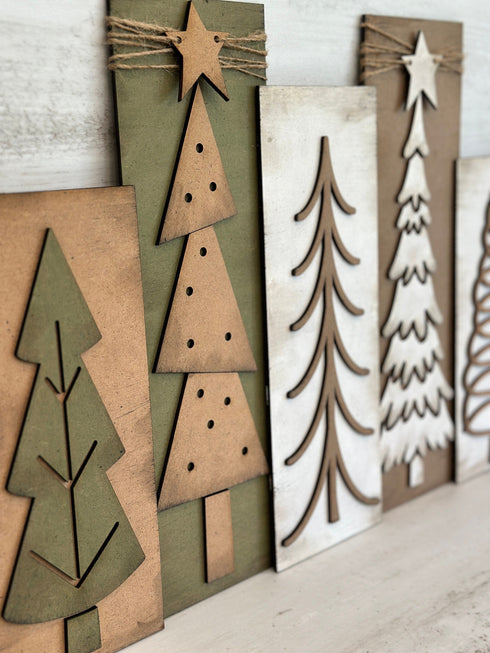 Farmhouse Christmas Tree Sign File SVG, Glowforge, Holiday, Christmas, Rustic, LuckyHeartDesignsCO