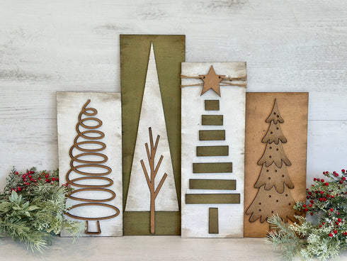 Farmhouse Christmas Tree Sign File SVG, Glowforge, Holiday, Christmas, Rustic, LuckyHeartDesignsCO