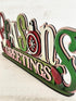 Seasons Greetings Shelf Sitter Christmas Standing Sign File SVG, Santa, Elf, Mantle decor, Centerpiece, glowforge, LuckyHeartDesignsCo