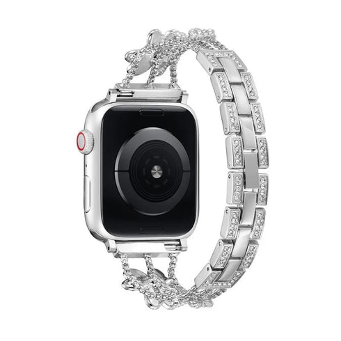 Floral Sparkle Stainless Steel Apple Watch Band