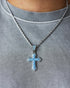 VVS Jewelry 925 Sterling Blue Classic Cross Necklace