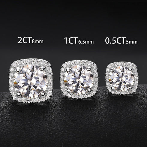 VVS Jewelry 925 Sterling Silver Moissanite Square Earrings