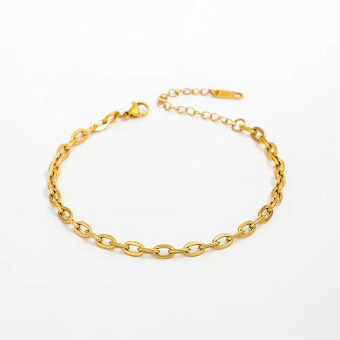 4MM 14K Gold Plated Curb Link Bracelet