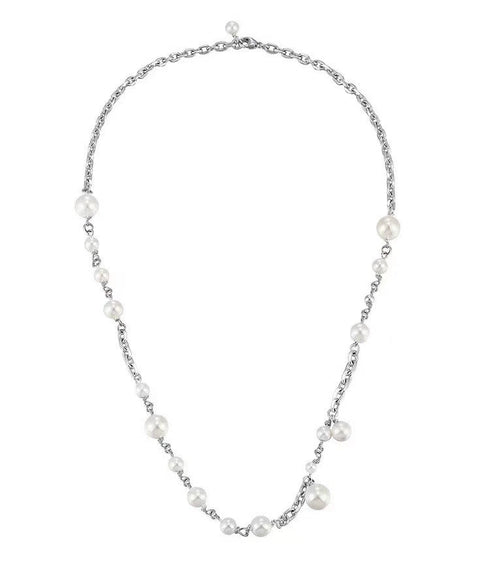 Asap Rocky-Inspired Pearl Cuban Link Necklace Rapper Chain