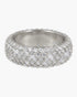 5-Row Iced Out 925 Sterling Silver Band Ring