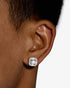 Baguette Halo VVS Moissanite Stud Earrings