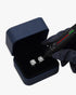 Baguette Halo VVS Moissanite Stud Earrings