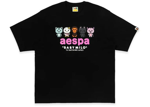 BAPE x Aespa Baby Milo Relaxed Fit T-shirt Black