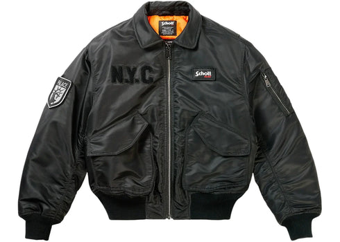 Palace Schott Cwu 90'S Fit Bomber Jacket Black