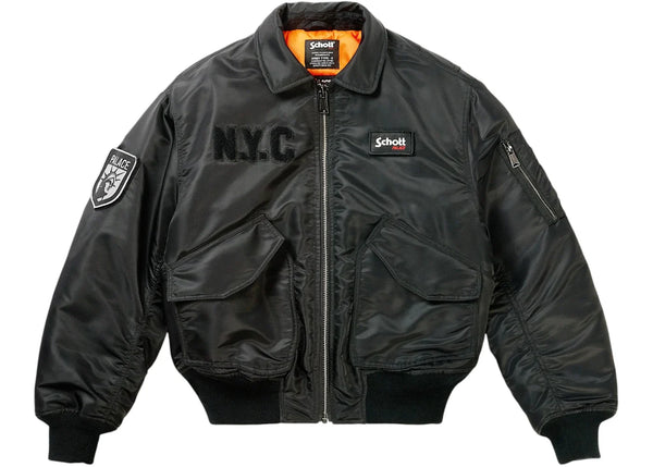 Palace Schott Cwu 90'S Fit Bomber Jacket Black