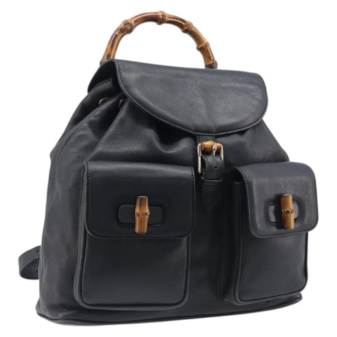Vintage Bamboo Backpack Leather Medium