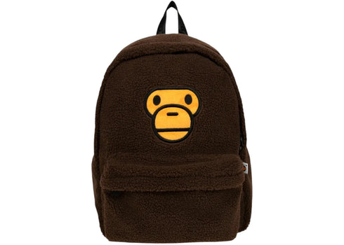 BAPE Baby Milo Sherpa Fur Medium Backpack Brown