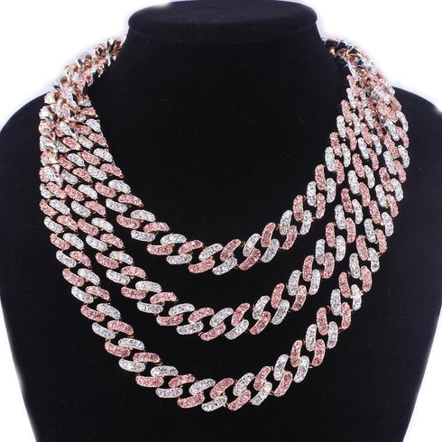 12mm Two Tone Miami Cuban Chain and FREE Bracelet
