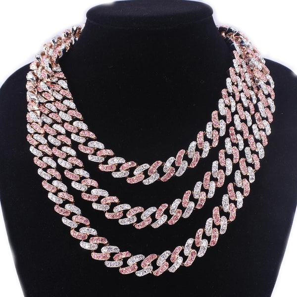 12mm Two Tone Miami Cuban Chain and FREE Bracelet