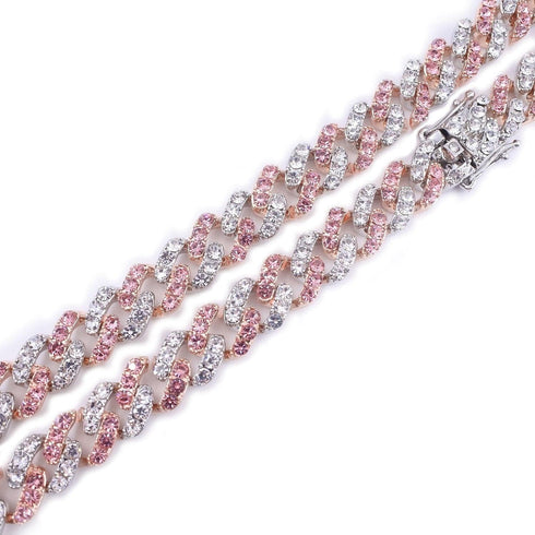 12mm Two Tone Miami Cuban Chain and FREE Bracelet