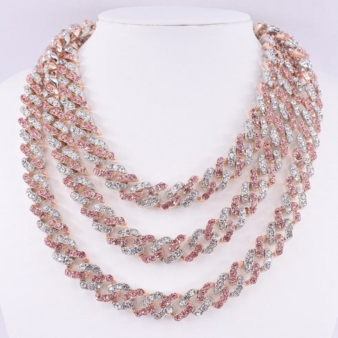 12mm Two Tone Miami Cuban Chain and FREE Bracelet