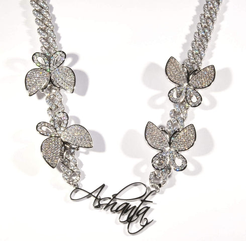 Custom Name Butterfly Bae Necklace
