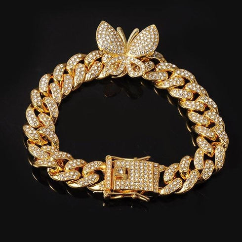 18k Gold Miami Butterfly Cuban Chain + Free Butterfly Cuban Bracelet