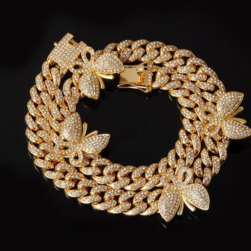 18k Gold Miami Butterfly Cuban Chain + Free Butterfly Cuban Bracelet