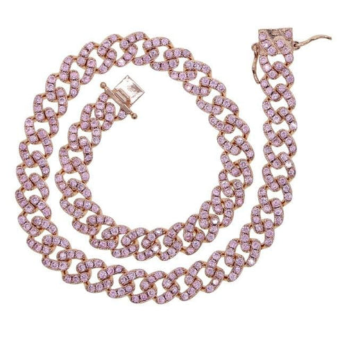 Pink Cuban Choker Chain