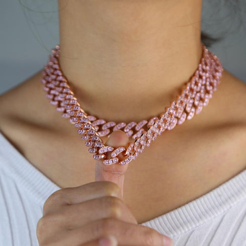 Pink Cuban Choker Chain
