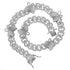 12MM Miami cuban link chain pink butterfly choker