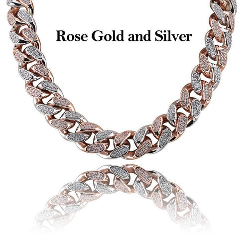 20mm Women's Diamond Cuban Link Choker Chain