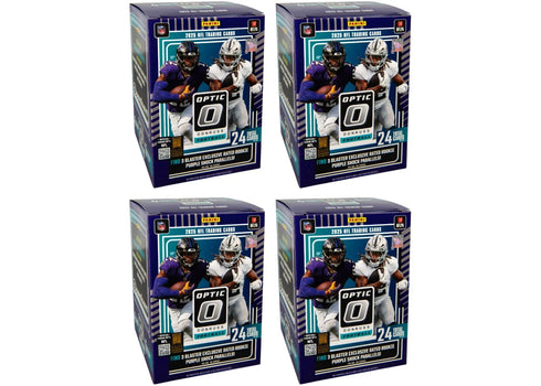 2025 Panini Optic Donruss Football NFL (Purple Shock Parallells) Blaster Box 4x Lot