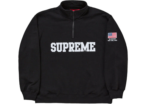 Supreme Shop Flag Half Zip Pullover Black