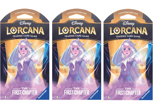 Disney Lorcana TCG The First Chapter lsa Snow Queen Sleeved Booster Pack 3x Lot
