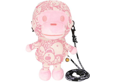 BAPE Baby Milo Plush Mobile Bag Pink Multi
