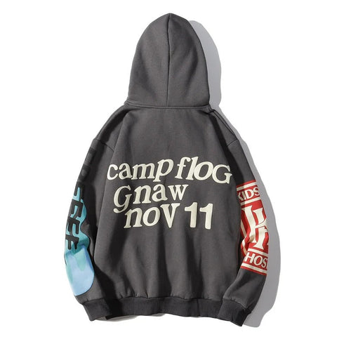 Graffiti Letter Foam Baggy Lucky Me I see Ghosts Graphic Hoodies