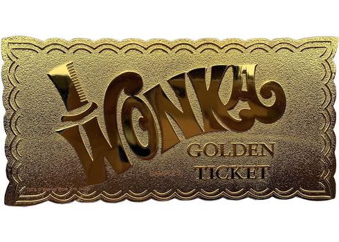 Zavvi Exclusive Willy Wonka 24K Gold Plated Winning Ticket Limited Edition Replica