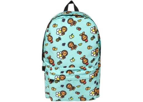 BAPE Baby Milo Flower Print Large Backpack Mint