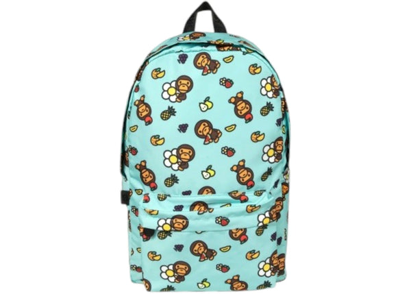 BAPE Baby Milo Flower Print Large Backpack Mint