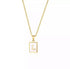 Mother Of Pearl Initial Card Necklace