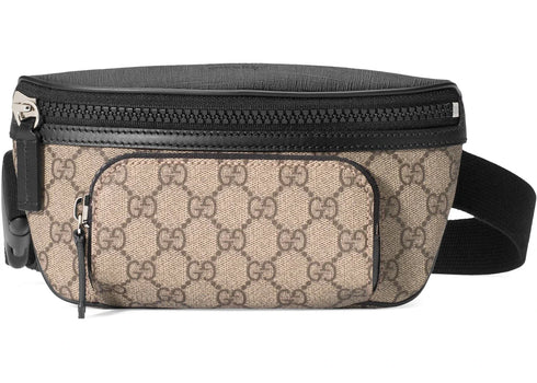 Gucci Front Pocket Belt Bag GG Supreme Small Black/Beige