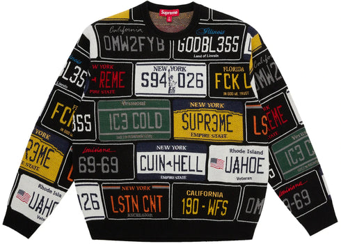 Supreme License Plate Sweater Black