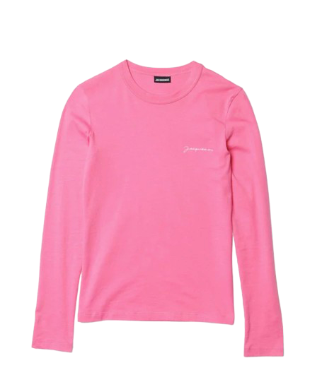 Le t-shirt Brodé Manche Longue Pink Jacquemus