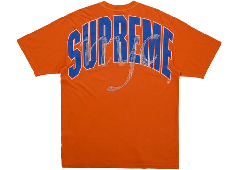 Supreme Rhinestone Script S/S Top Orange