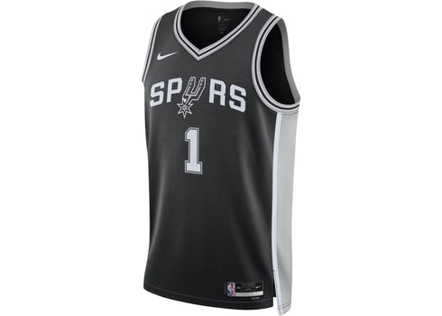 Nike NBA San Antonio Spurs Victor Wembanyama Icon Edition Swingman Dri-FIT Jersey Black/White/Grey