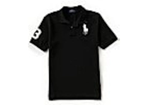 Polo Ralph Lauren Boys Short-Sleeve Big Pony Mesh Polo Black White (Men)