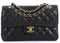 Chanel Classic Double Flap Quilted Caviar Gold-tone Small Black